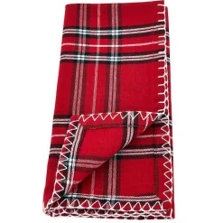 Christmas Dining & Entertaining>Kirklands Home Plaid Whipstitch Napkins, Set of 4 Red