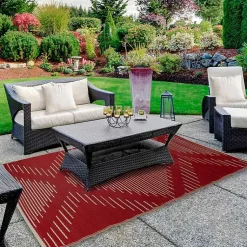 Kirklands Home Red Primitive Arrow Outdoor Area Rug, 4x6 Online