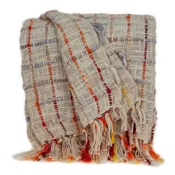 Blankets & Throws>Kirklands Home Red Primitive Squares Handloomed Throw Blanket
