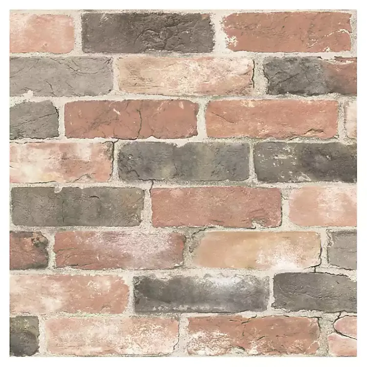 Kirklands Home Red Reclaimed Brick Peel & Stick Wallpaper Best