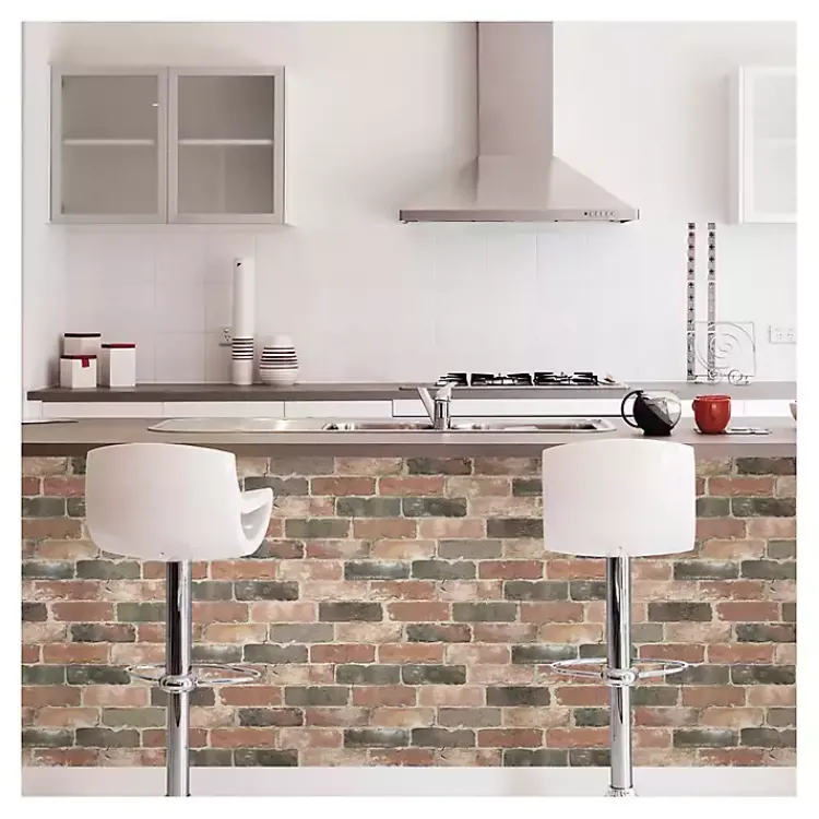 Kirklands Home Red Reclaimed Brick Peel & Stick Wallpaper Best
