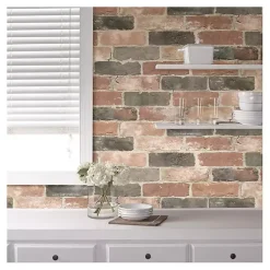 Kirklands Home Red Reclaimed Brick Peel & Stick Wallpaper Best