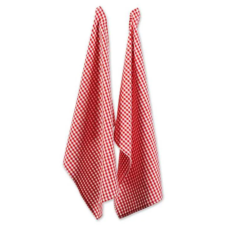 Christmas Dining & Entertaining>Kirklands Home Red Santa Gingham 3-pc. Dishtowel & Potholder Set