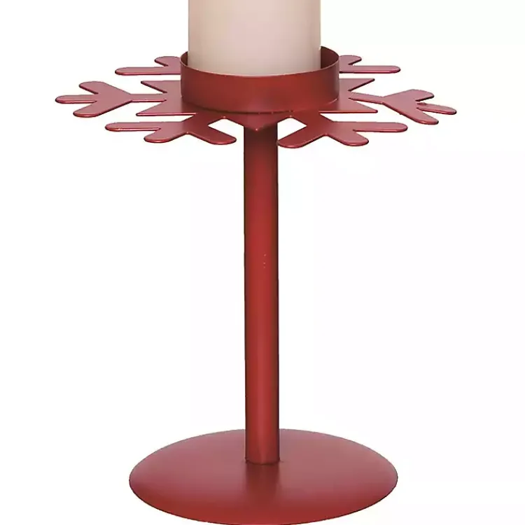 Christmas Decorations>Kirklands Home Snowflake Christmas Candle Holders, Set of 2 Red