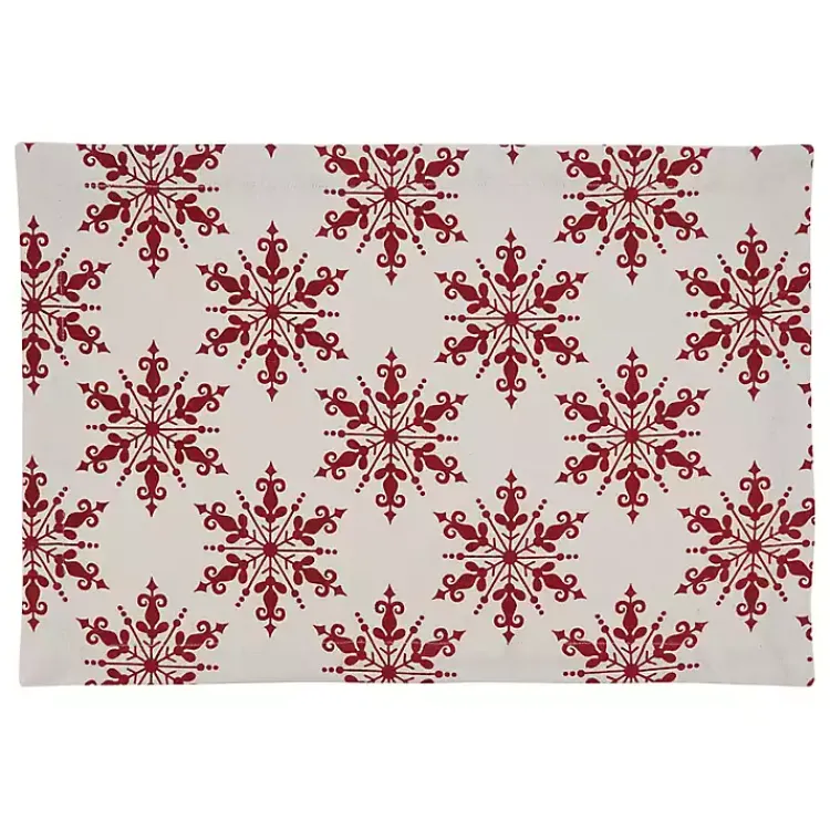 Christmas Dining & Entertaining>Kirklands Home Red Snowflake Christmas Placemats, Set of 4