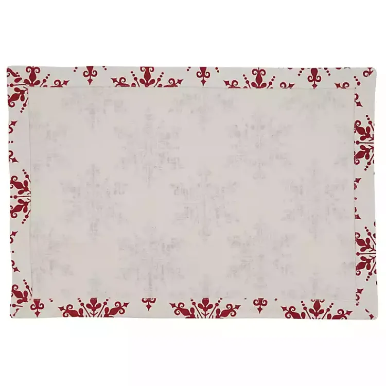 Christmas Dining & Entertaining>Kirklands Home Red Snowflake Christmas Placemats, Set of 4