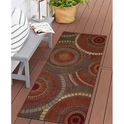 Kirklands Home Spheres Indoor/Outdoor Runner, 1x4 Red Outlet