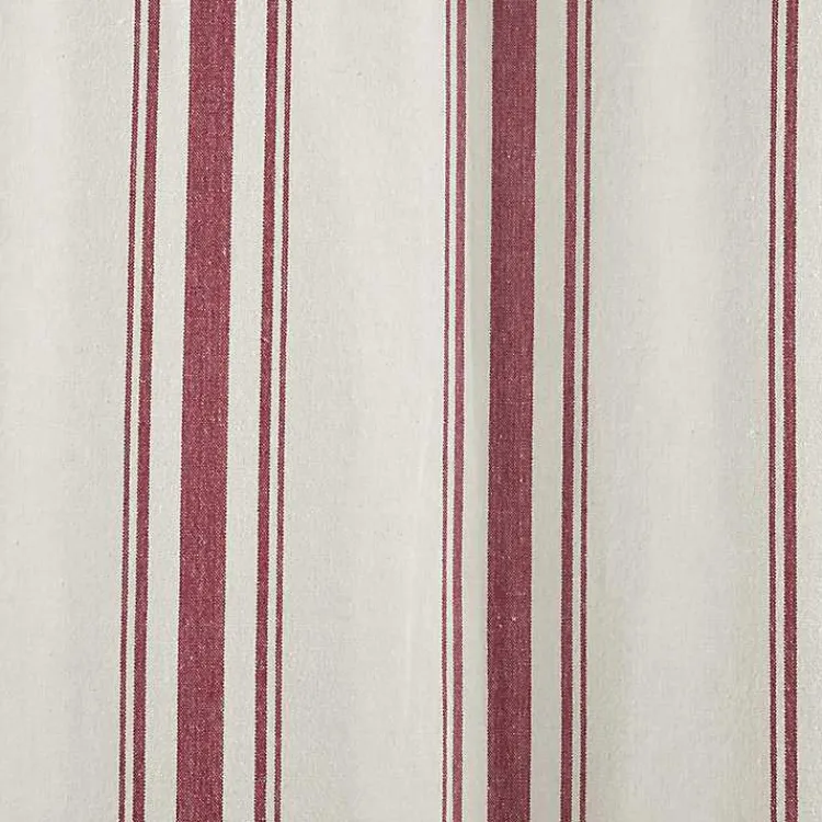 Kirklands Home Stripe Farmhouse Curtain Panel Set, 95 in. Red Outlet