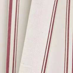 Kirklands Home Stripe Farmhouse Curtain Panel Set, 95 in. Red Outlet