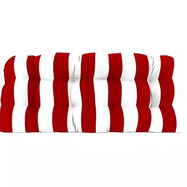 Kirklands Home Red Stripe French 3-pc. Outdoor Wicker Cushion Set New