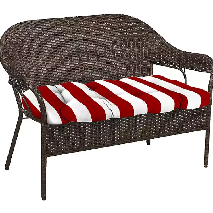 Kirklands Home Red Stripe French 3-pc. Outdoor Wicker Cushion Set New