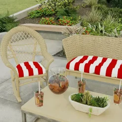 Kirklands Home Red Stripe French 2-pc. Outdoor Wicker Cushion Set Online