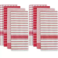 Christmas Dining & Entertaining>Kirklands Home Red Stripe Kitchen Towels, Set of 8