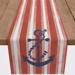 Kirklands Home Red Stripes and Anchor Table Runner, 90 in. Outlet