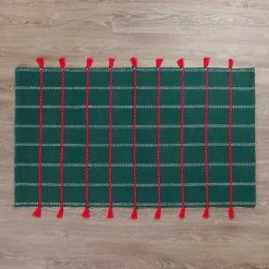 Christmas Decorations>Kirklands Home Red Tassel Christmas Scatter Rug