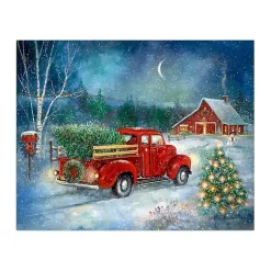 Christmas Art & Wall Decor>Kirklands Home Red Truck with Tree Medium Canvas Art Print Multi