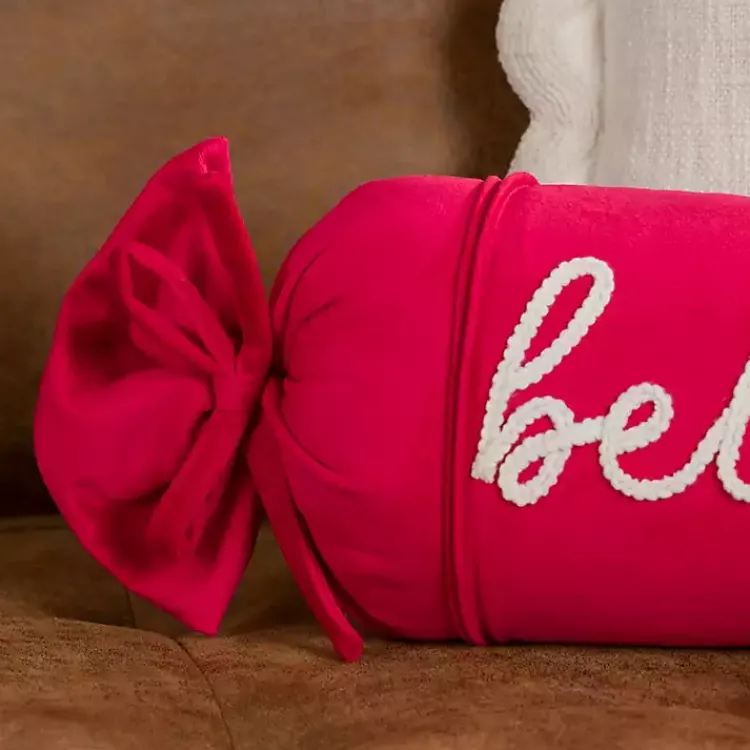 Pillows>Kirklands Home Velvet Believe Bolster Pillow Red