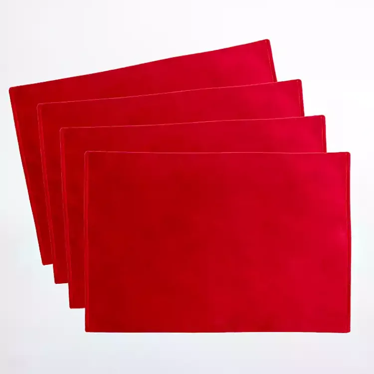 Kirklands Home Velvet Christmas Placemats, Set of 4 Red Discount
