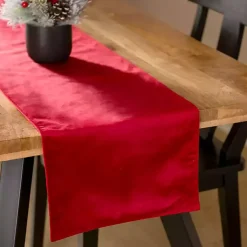 Kirklands Home Velvet Christmas Table Runner, 108 in. Red Sale