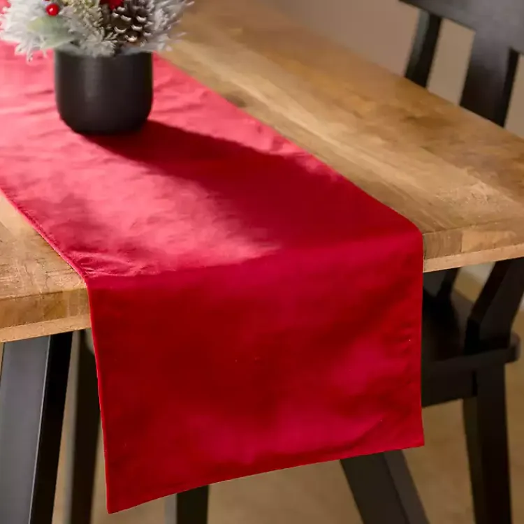 Kirklands Home Velvet Christmas Table Runner, 108 in. Red Sale