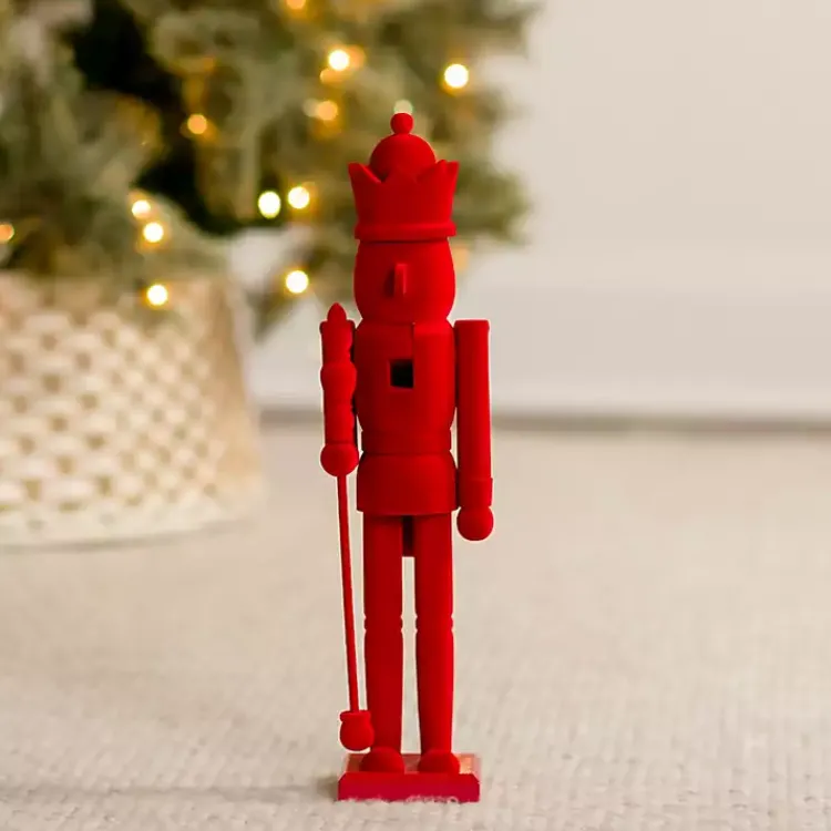 Christmas Decorations>Kirklands Home Velvet Nutcracker Tabletop Statue Red