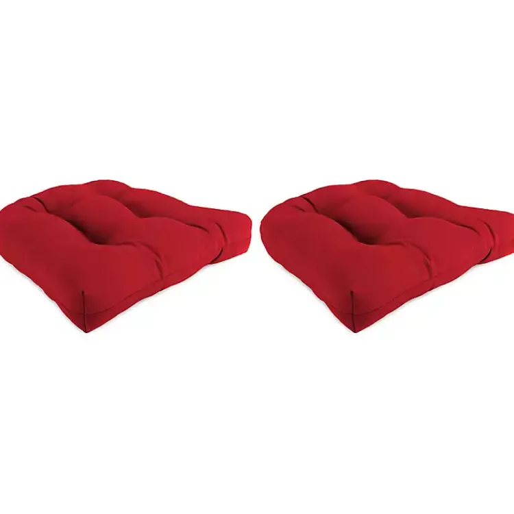 Kirklands Home Veranda Outdoor Wicker Cushions, Set of 2 Red New