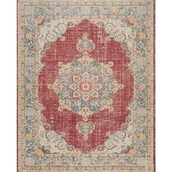 Kirklands Home Vintage Medallion Area Rug, 2x3 Red Sale