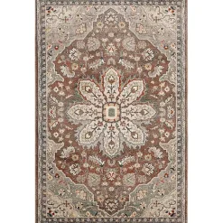 Kirklands Home Vintage Medallion Leia Area Rug, 5x7 Red New
