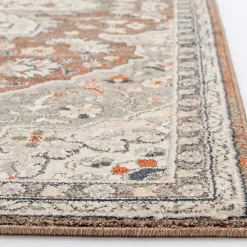 Kirklands Home Vintage Medallion Leia Area Rug, 5x7 Red New