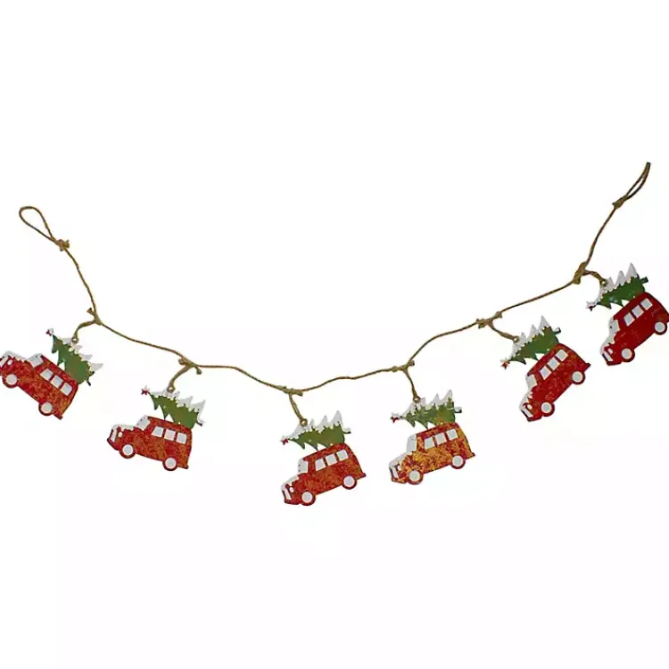 Christmas Tree Decorations>Kirklands Home Vintage Truck Christmas Tree Garland Red