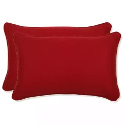 Kirklands Home Welt Outdoor Lumbar Pillows, Set of 2 Red Clearance