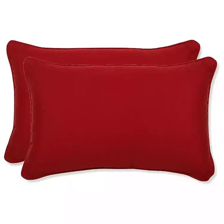 Kirklands Home Welt Outdoor Lumbar Pillows, Set of 2 Red Clearance