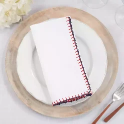 Kirklands Home Red Whipstitch Napkins, Set of 4 White Online