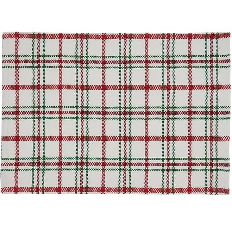 Christmas Dining & Entertaining>Kirklands Home Red Wide Plaid Christmas Placemats, Set of 4