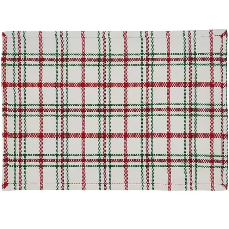 Christmas Dining & Entertaining>Kirklands Home Red Wide Plaid Christmas Placemats, Set of 4