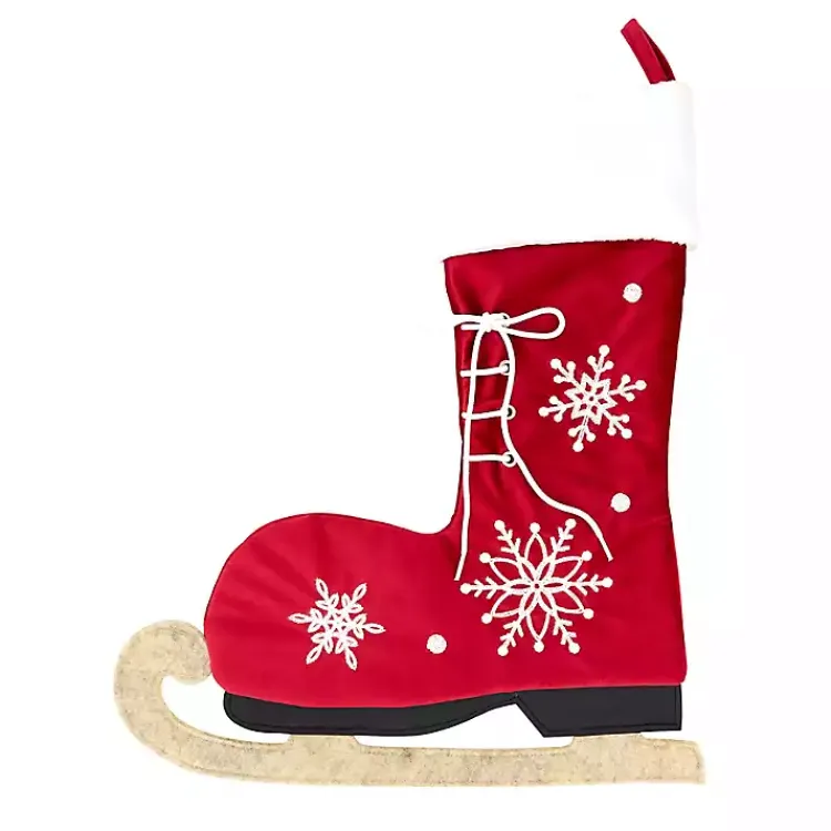 Christmas Stockings & Stocking Holders>Kirklands Home Winter Skate Stocking Red