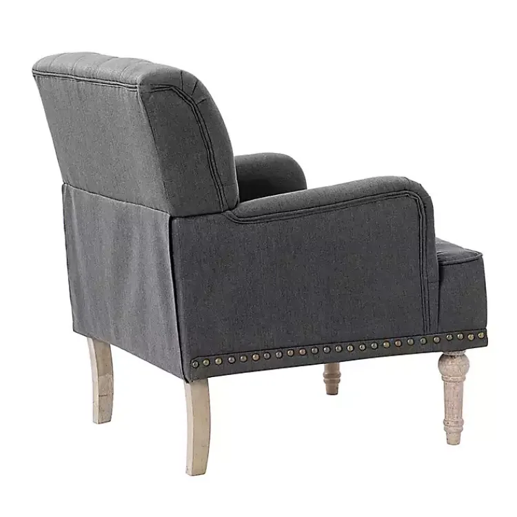 Kirklands Home Reginald Charcoal Button Tufted Armchair Gray Hot