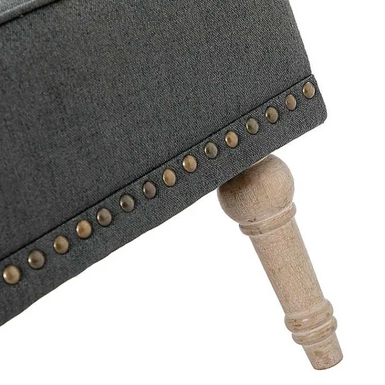Kirklands Home Reginald Charcoal Button Tufted Armchair Gray Hot