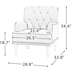 Kirklands Home Reginald Charcoal Button Tufted Armchair Gray Hot