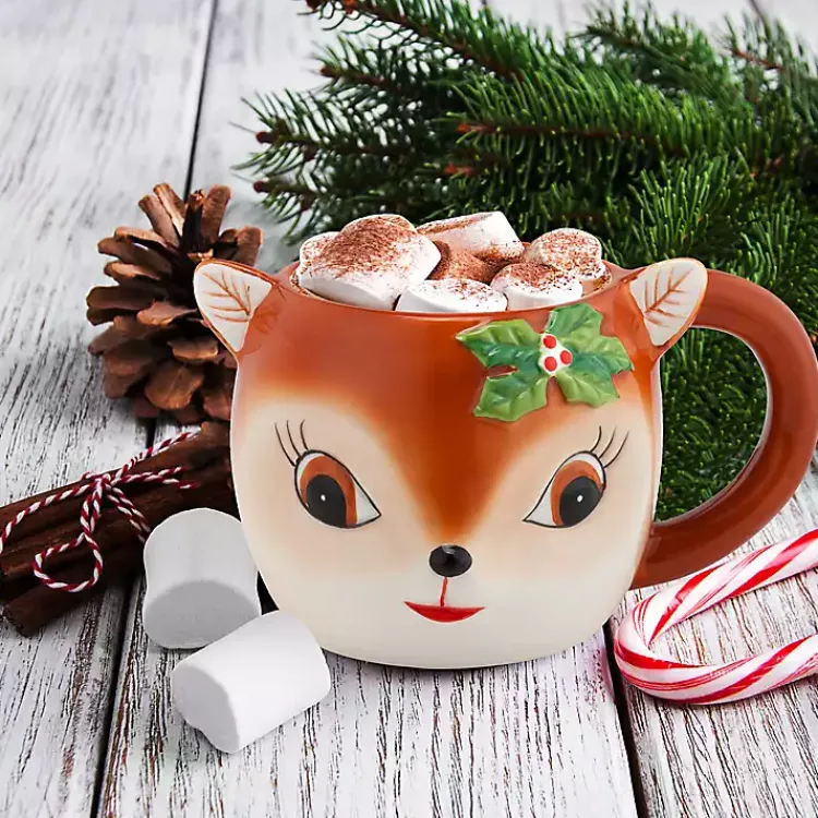 Kirklands Home Reindeer Christmas Mug Hot