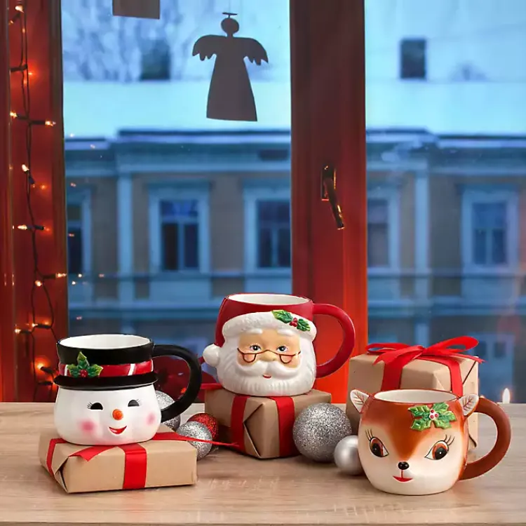 Kirklands Home Reindeer Christmas Mug Hot