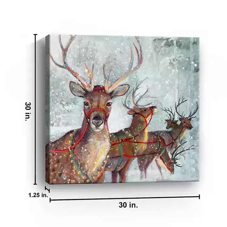 Christmas Art & Wall Decor>Kirklands Home Reindeer Friends Canvas Art Print