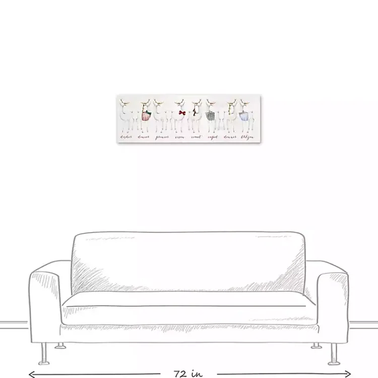 Christmas Art & Wall Decor>Kirklands Home Reindeer Lineup Canvas Art Print White