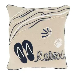 Pillows>Kirklands Home Relax Beachscape Embroidered Throw Pillow