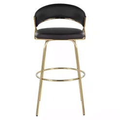 Kirklands Home Remy & Gold Swivel Bar Stools, Set of 2 Black Clearance