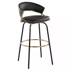 Kirklands Home Remy Swivel Bar Stools, Set of 2 Black