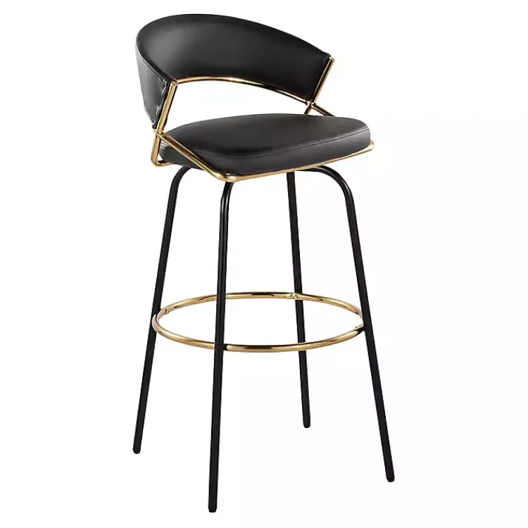 Kirklands Home Remy Swivel Bar Stools, Set of 2 Black