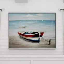 Kirklands Home Resting Rowboat Framed Canvas Art Print Clearance
