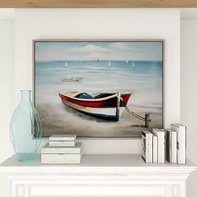 Kirklands Home Resting Rowboat Framed Canvas Art Print Clearance