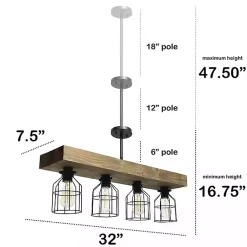 Kirklands Home Restored Wood 4-Light Pendant Light